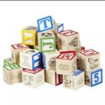 Wooden Alphabets Blocks for Kids 27 Pieces and 48 Pieces with Wooden Box