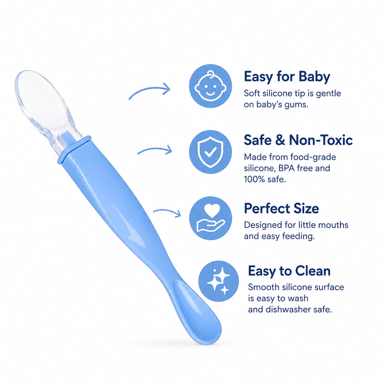 Baby Silicone Feeding Spoon 2pcs – Soft & Gentle for Little Ones - Image 3